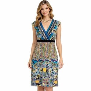 FUNKY Dress Deep V Plunge Front and Deep V Back Size 12